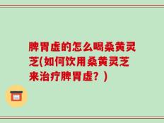 脾胃虚的怎么喝桑黄灵芝(如何饮用桑黄灵芝来治疗脾胃虚？)