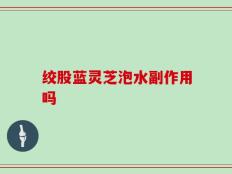 绞股蓝灵芝泡水副作用吗