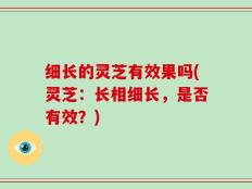 细长的灵芝有效果吗(灵芝：长相细长，是否有效？)