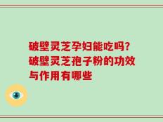 破壁灵芝孕妇能吃吗？破壁灵芝孢子粉的功效与作用有哪些