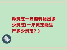 种灵芝一斤原料能出多少灵芝(一斤灵芝能生产多少灵芝？)