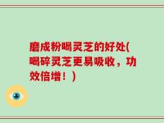 磨成粉喝灵芝的好处(喝碎灵芝更易吸收，功效倍增！)