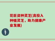 花巨资种灵芝(高投入种植灵芝，助力健康产业发展)