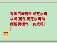 胃嗳气吃野生灵芝水可以吗(野生灵芝水可助缓解胃嗳气，有效吗？)