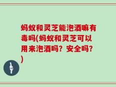 蚂蚁和灵芝能泡酒嘛有毒吗(蚂蚁和灵芝可以用来泡酒吗？安全吗？)