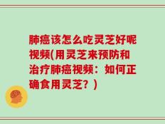 肺癌该怎么吃灵芝好呢视频(用灵芝来预防和治疗肺癌视频：如何正确食用灵芝？)