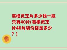 葛根灵芝片多少钱一瓶只有40片(葛根灵芝片40片装价格是多少？)