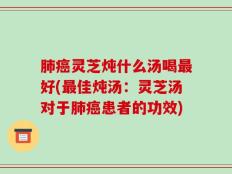 肺癌灵芝炖什么汤喝最好(最佳炖汤：灵芝汤对于肺癌患者的功效)