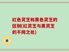 红色灵芝和黑色灵芝的区别(红灵芝与黑灵芝的不同之处)