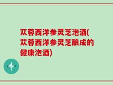 苁蓉西洋参灵芝泡酒(苁蓉西洋参灵芝酿成的健康泡酒)