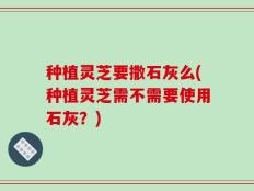种植灵芝要撒石灰么(种植灵芝需不需要使用石灰？)