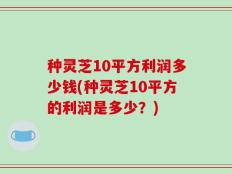 种灵芝10平方利润多少钱(种灵芝10平方的利润是多少？)