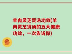 羊肉灵芝煲汤功效(羊肉灵芝煲汤的五大健康功效，一次告诉你)