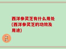 西洋参灵芝有什么用处(西洋参灵芝的功效及用途)