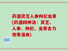 药酒灵芝人参枸杞虫草(药酒四神汤：灵芝、人参、枸杞、虫草合力祛寒温身)