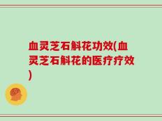 血灵芝石斛花功效(血灵芝石斛花的医疗疗效)