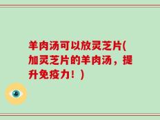 羊肉汤可以放灵芝片(加灵芝片的羊肉汤，提升免疫力！)