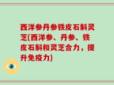 西洋参丹参铁皮石斛灵芝(西洋参、丹参、铁皮石斛和灵芝合力，提升免疫力)