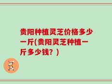贵阳种植灵芝价格多少一斤(贵阳灵芝种植一斤多少钱？)