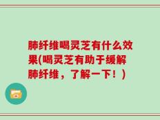 肺纤维喝灵芝有什么效果(喝灵芝有助于缓解肺纤维，了解一下！)