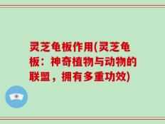 灵芝龟板作用(灵芝龟板：神奇植物与动物的联盟，拥有多重功效)