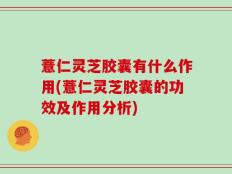 薏仁灵芝胶囊有什么作用(薏仁灵芝胶囊的功效及作用分析)