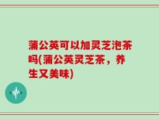 蒲公英可以加灵芝泡茶吗(蒲公英灵芝茶，养生又美味)