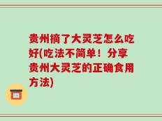 贵州摘了大灵芝怎么吃好(吃法不简单！分享贵州大灵芝的正确食用方法)