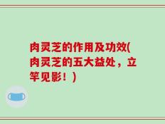 肉灵芝的作用及功效(肉灵芝的五大益处，立竿见影！)