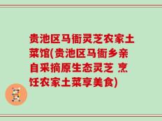 贵池区马衙灵芝农家土菜馆(贵池区马衙乡亲自采摘原生态灵芝 烹饪农家土菜享美食)