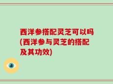 西洋参搭配灵芝可以吗(西洋参与灵芝的搭配及其功效)