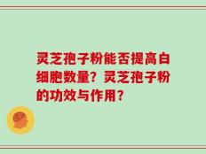 灵芝孢子粉能否提高白细胞数量？灵芝孢子粉的功效与作用？