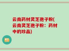 云南药材灵芝孢子粉(云南灵芝孢子粉：药材中的珍品)