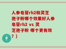 人参皂苷rh2和灵芝孢子粉哪个效果好人参皂苷rh2 vs 灵芝孢子粉 哪个更有效？)