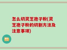 怎么切灵芝孢子粉(灵芝孢子粉的切割方法及注意事项)