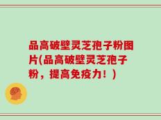 品高破壁灵芝孢子粉图片(品高破壁灵芝孢子粉，提高免疫力！)