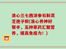 清心三七西洋参石斛灵芝孢子粉(清心养神好帮手，五种草药汇聚营养，提高免疫力！)