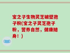 宝之子生物灵芝破壁孢子粉(宝之子灵芝孢子粉，营养自然，健康随身！)