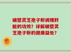 破壁灵芝孢子粉调理肝脏的功效？详解破壁灵芝孢子粉的健康益处？