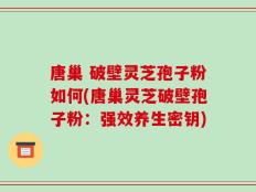 唐巢 破壁灵芝孢子粉如何(唐巢灵芝破壁孢子粉：强效养生密钥)