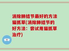 消除肺结节最好的方法猫抓草(消除肺结节的好方法：尝试用猫抓草治疗)