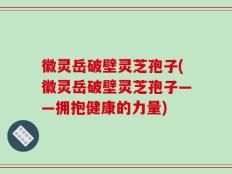 徽灵岳破壁灵芝孢子(徽灵岳破壁灵芝孢子——拥抱健康的力量)
