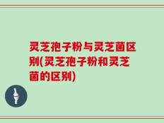 灵芝孢子粉与灵芝菌区别(灵芝孢子粉和灵芝菌的区别)