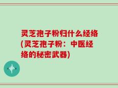 灵芝孢子粉归什么经络(灵芝孢子粉：中医经络的秘密武器)