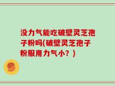 没力气能吃破壁灵芝孢子粉吗(破壁灵芝孢子粉服用力气小？)