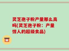 灵芝孢子粉产量那么高吗(灵芝孢子粉：产量惊人的超级食品)