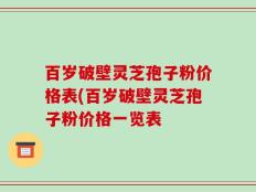 百岁破壁灵芝孢子粉价格表(百岁破壁灵芝孢子粉价格一览表