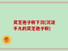 灵芝孢子粉下沉(沉淀不凡的灵芝孢子粉)