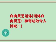 白肉灵芝活体(活体白肉灵芝：神奇功效令人惊叹！)