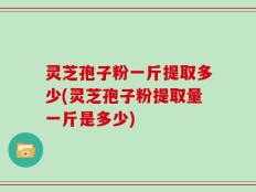 灵芝孢子粉一斤提取多少(灵芝孢子粉提取量一斤是多少)